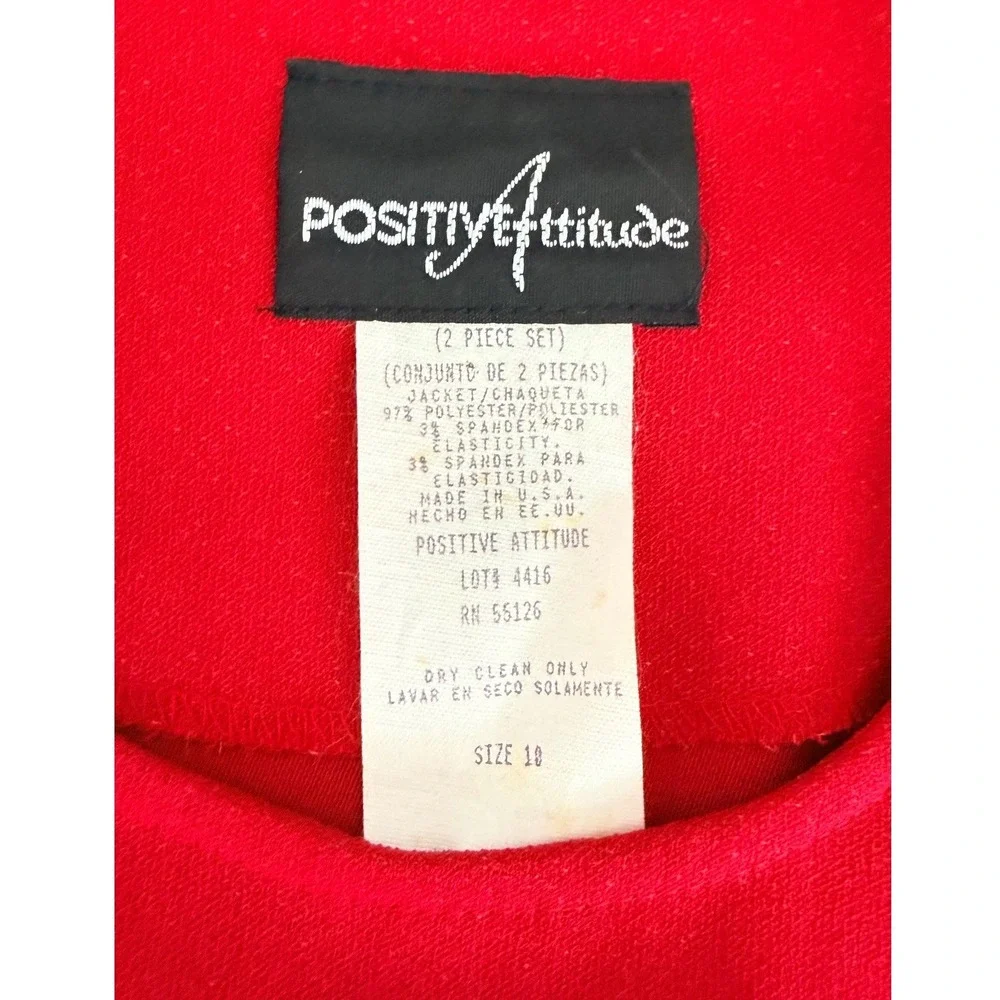 Vintage Red 2 Piece Pant Suit‎ Asymmetrical Button Blazer Pleated Trousers 1980s
